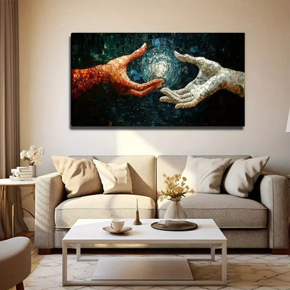 Modern Bohemian Style Vibrant Wall Art Canvas Office Home Room Framed 120x60cm