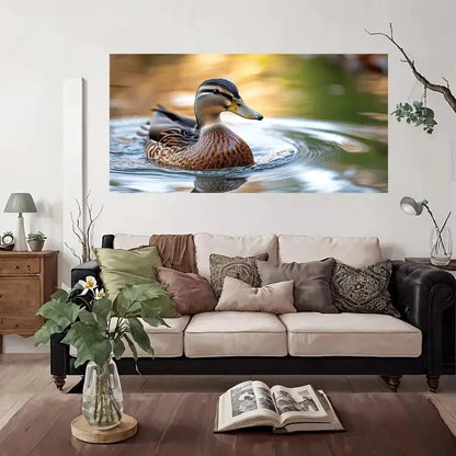 Nature'S Beauty Duck Wall Art Canvas Office Home Room Framed 120x60cm