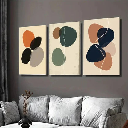 3pcs Modern Abstract Minimalist Vibrant Orange Canvas Unframed - High Quality Print 100% Australian Made Wall Canvas