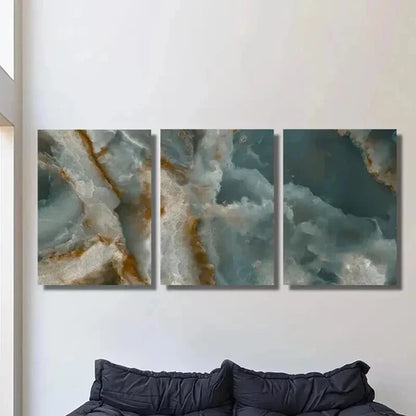 3pcs Light Luxury Style Gilding Decoration Wall Art Set Canvas Unframed - High Quality Print 100% Australian Made Wall Canvas