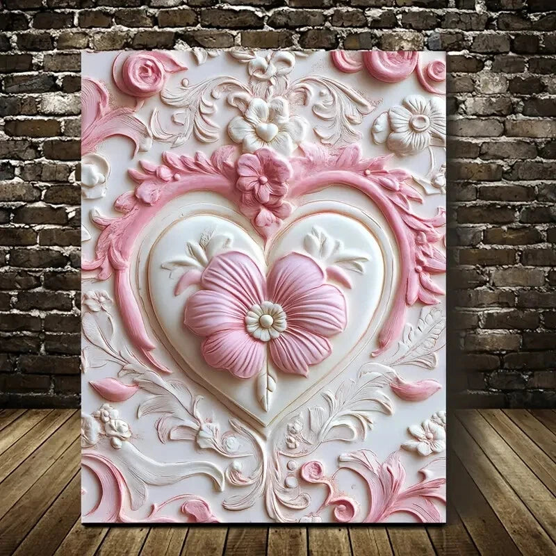 Rainbow Cookie Design in Pink Painting 40x60cm Metal Print Ready to Hang - Bella Home Decor