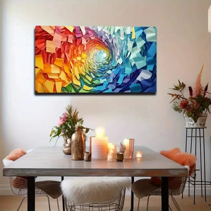 Vibrant Colorful Geometric Wall Art Canvas Office Home Room Framed 120x60cm