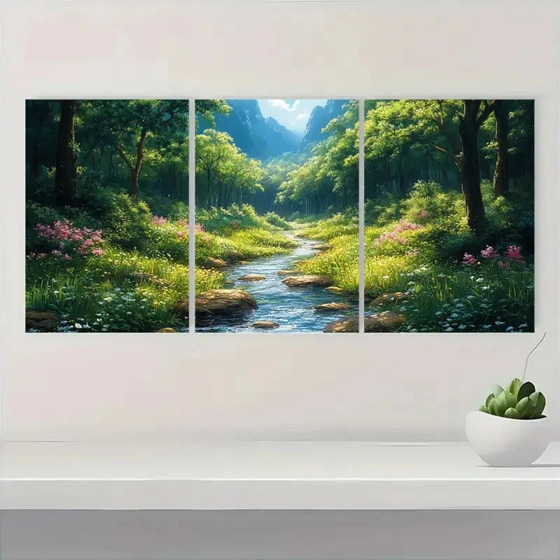 3pcs Jungle Fantasy Art JF  Wall Art Set Canvas Framed 60x90cm - High Quality Print 100% Australian Made Wall Canvas Ready to Hang
