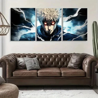 3pcs Anime Villain Electrifying Intense Perfect Wall Art Set Canvas Unframed - High Quality Print 100% Australian Made Wall Canvas - Bella Home Decor