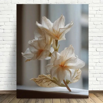 Beautiful Elegant Silk Flower Painting 40x60cm Metal Print Ready to Hang - Bella Home Decor