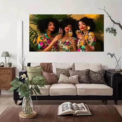 Vibrant Tropical Party Wall Art Canvas Office Home Room Framed 120x60cm