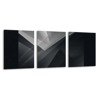 3pcs Black & White Geometric Art Design  Wall Art Set Canvas Framed 50x70cm - High Quality Print 100% Australian Made Wall Canvas Ready to Hang - Bella Home Decor