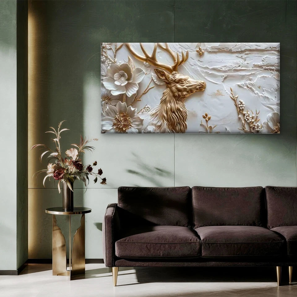 Nature’s Gilded Grace Wall Art Canvas Office Home Room Framed 120x60cm - Bella Home Decor
