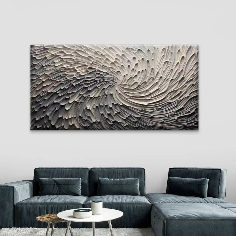 Feathered Motion Wall Art Canvas Office Home Room Framed 120x60cm - Bella Home Decor