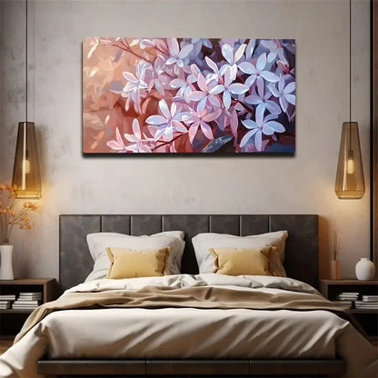 Light Purple Floral Blooms Wall Art Canvas Office Home Room Framed 120x60cm