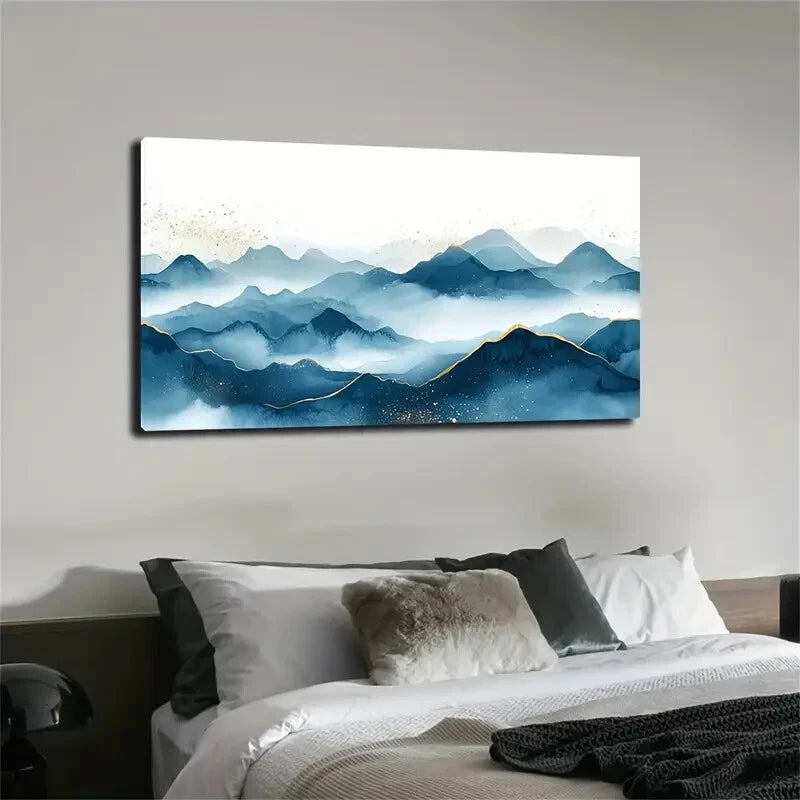 Wash Ink Gradation Minimalist Wall Art canvas office home room framed 120x60cm - Bella Home Decor