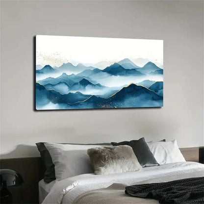 Wash Ink Gradation Minimalist Wall Art canvas office home room framed 120x60cm - Bella Home Decor
