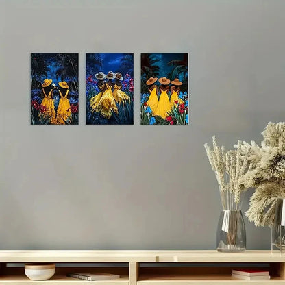 3pcs Vibrant African Dance Irises   Wall Art Canvas  Framed 60x90cm - High Quality Print 100% Australian Made Wall Canvas Ready to Hang - Bella Home Decor