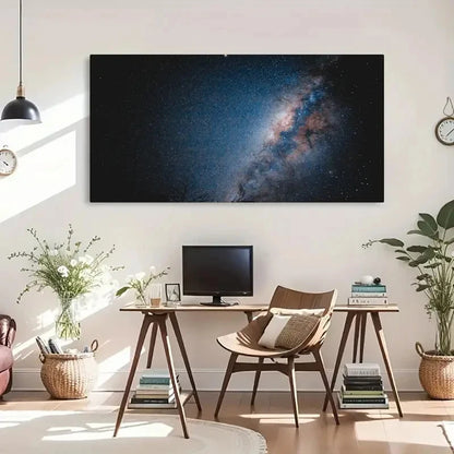 Silhouette Trees Under Starry Wall Art Canvas Office Home Room Framed 120x60cm