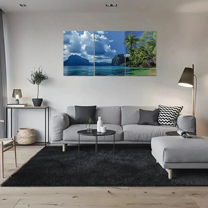 3pcs Beach Paradise Tropical Ocean Metal Print Ready to Hang Art - Bella Home Decor