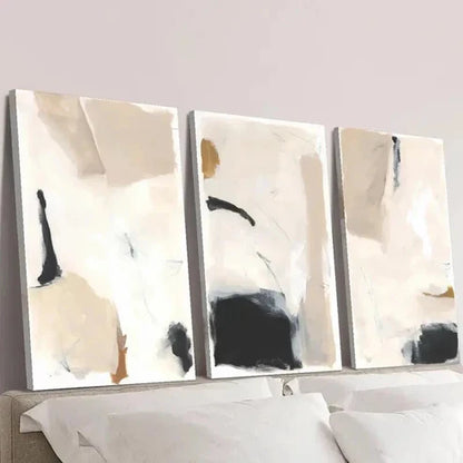 3pcs Beige Abstract Nordic Style Textured Wall Art Canvas Unframed – High Quality Print 100% Australian Made Wall Canvas - Bella Home Decor