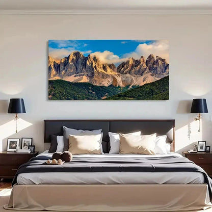 Italy Dolomites Mountains Land Wall Art Canvas Office Home Room Framed 120x60cm
