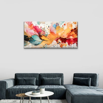 Colorful Swirls Abstract Wall Art Canvas Office Home Room Framed 120x60cm