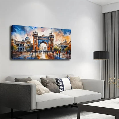 Minimalist Landscape Gateway Wall Art Canvas Office Home Room Framed 120x60cm