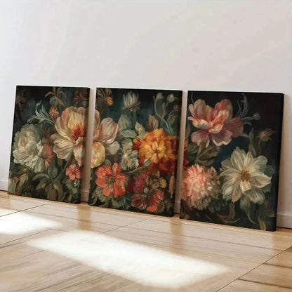 3pcs Botanical Floral Illustrations Decor Wall Art Set Canvas Framed 50x70cm - High Quality Print 100% Australian Made Wall Canvas Ready to Hang - Bella Home Decor