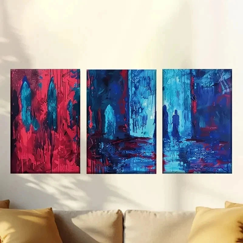 3pcs Dark abstract street Wall Art Set Canvas Framed 60x90cm - High Quality Print 100% Australian Made Wall Canvas Ready to Hang - Bella Home Decor
