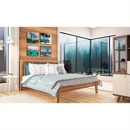 4pcs Frame Beach Wall Art Canvas Framed