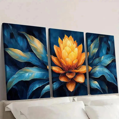 3pcs Guzmania Plant HJ   Wall Art Set Canvas Framed 50x70cm - High Quality Print 100% Australian Made Wall Canvas Ready to Hang