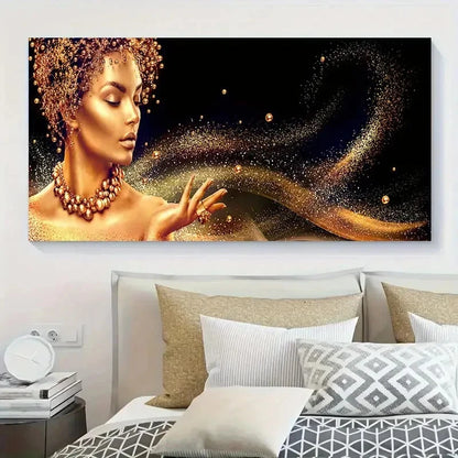 Golden Elegance Minimalist Wall Art Canvas Office Home Room Framed 120x60cm
