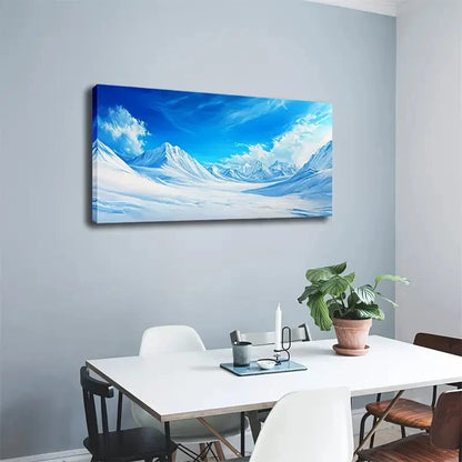 Bright Sky And Snowy Mountains Wall Art Canvas Office Home Room Framed 120x60cm