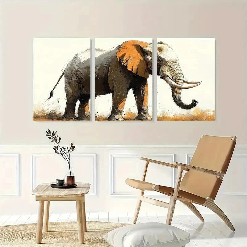 3pcs Animals Modern Preppy Dustin Way Perfect Wall Art Set Canvas Framed 50x70cm - High Quality Print 100% Australian Made Wall Canvas Ready to Hang - Bella Home Decor