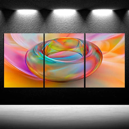 3pcs Beautiful Lines Colourful Fantasy Metal Print Ready to Hang Art - Bella Home Decor