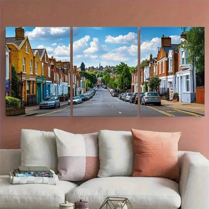 3pcs Baxley England British Décor Perfect Wall Art Set Canvas Framed 60x90cm - High Quality Print 100% Australian Made Wall Canvas Ready to Hang - Bella Home Decor
