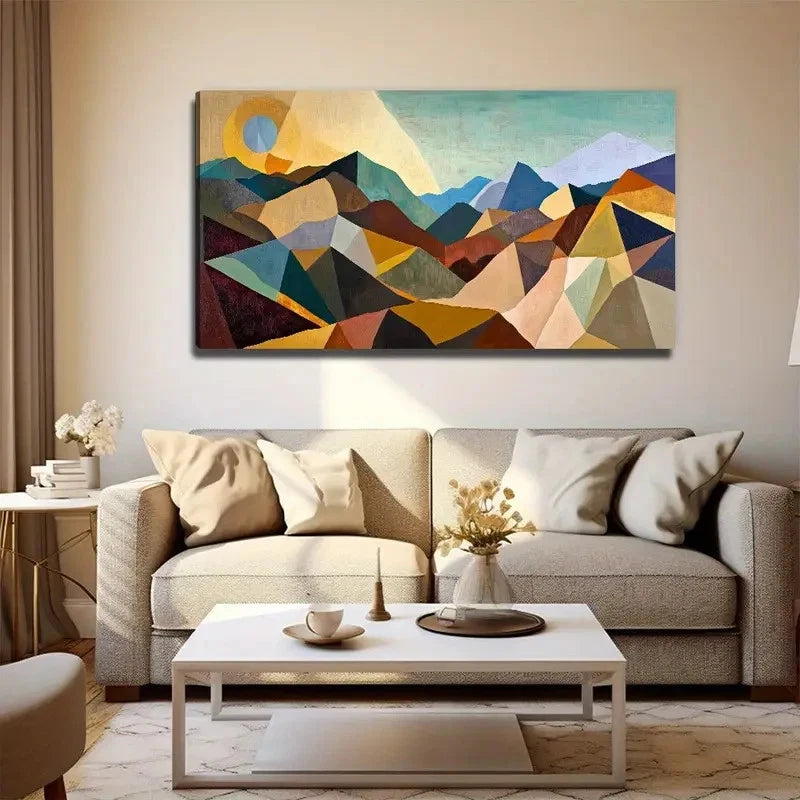 Mountains Sunset Conference Wall Art Canvas Office Home Room Framed 120x60cm