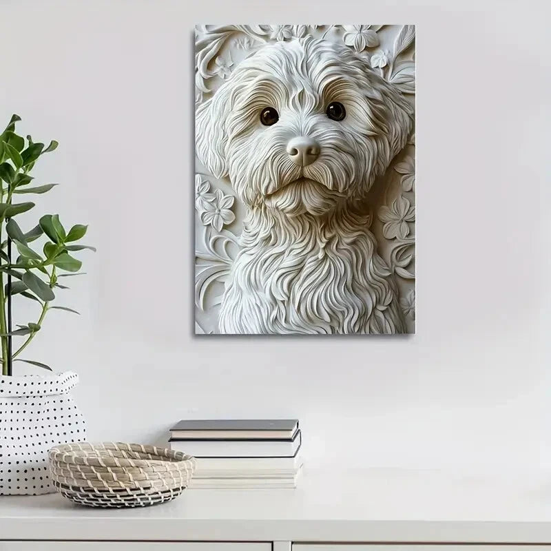Beautiful Pomapoo Dog Featuring Painting 40x60cm Metal Print Ready to Hang - Bella Home Decor