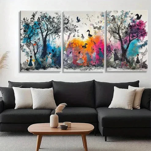 3pcs Colorful Nature Fantasy Dreamscape Perfect  Wall Art Set Canvas Unframed - High Quality Print 100% Australian Made Wall Canvas - Bella Home Decor