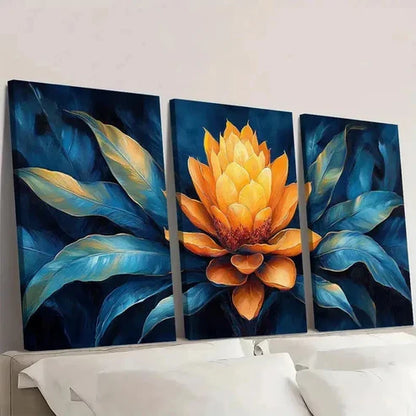 3pcs Guzmania Plant HJ Wall Art Set Canvas Unframed - High Quality Print 100% Australian Made Wall Canvas - Bella Home Decor