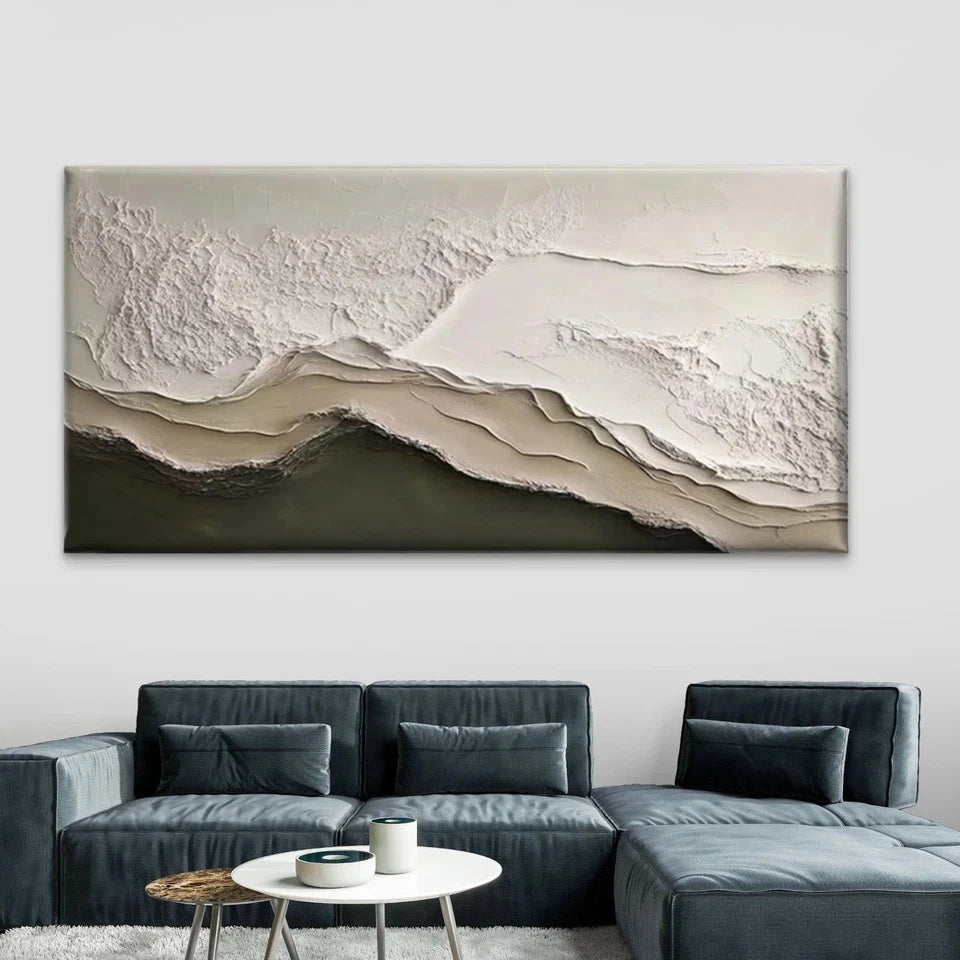 Abstract Textured Mountain Wall Art Canvas Office Home Room Framed 120x60cm - Bella Home Decor