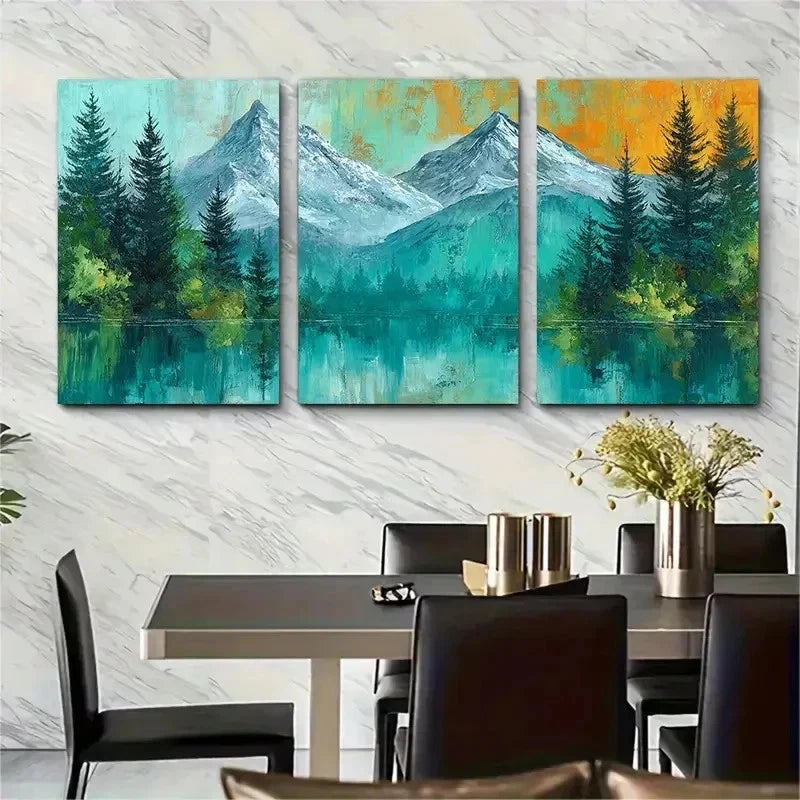 3pcs Top Sunrise Landscape Thick Texture Perfect Wall Art Set Canvas Framed 50x70cm - High Quality Print 100% Australian Made Wall Canvas Ready to Hang