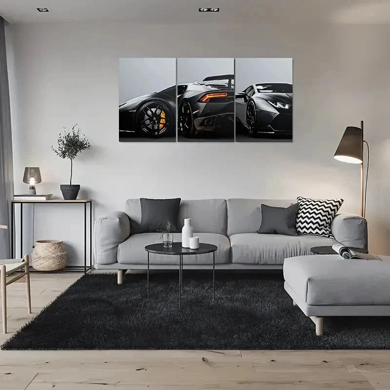 3pcs Modern Luxury Sports Car Wall Art Set Canvas Framed 60x90cm - High Quality Print 100% Australian Made Wall Canvas Ready to Hang