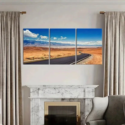 3pcs Highway Desert Road Modern Decor Wall Art Canvas Unframed - High Quality Print 100% Australian Made Wall Canvas