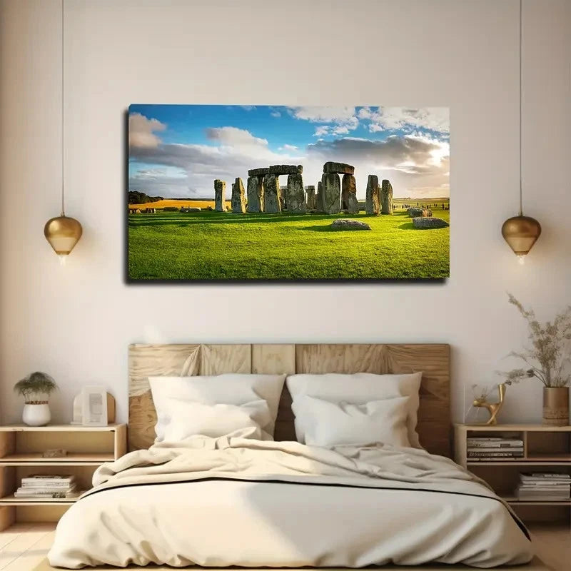 Stonehenge Landscape Wall Art Canvas Office Home Room Framed 120x60cm