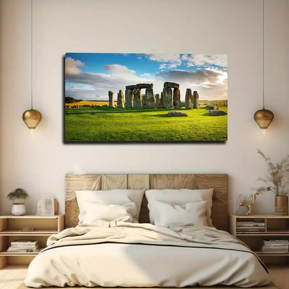 Stonehenge Landscape Wall Art Canvas Office Home Room Framed 120x60cm