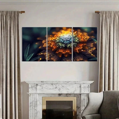 3pcs Colorful Flower Modern Abstract Wall Art Set Canvas Framed 40x60cm - High Quality Print 100% Australian Made Wall Canvas Ready to Hang - Bella Home Decor