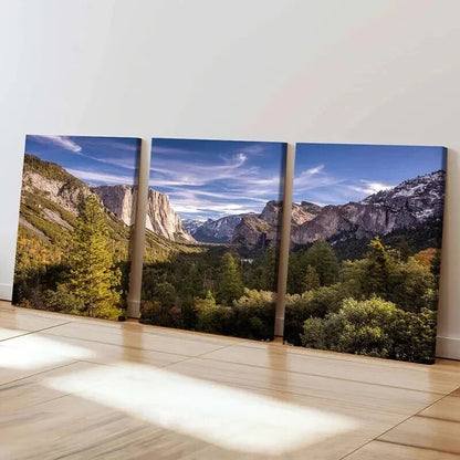 3pcs Nature Landscape Mountains Trees Wall Art Set Canvas Framed 50x70cm - High Quality Print 100% Australian Made Wall Canvas Ready to Hang - Bella Home Decor