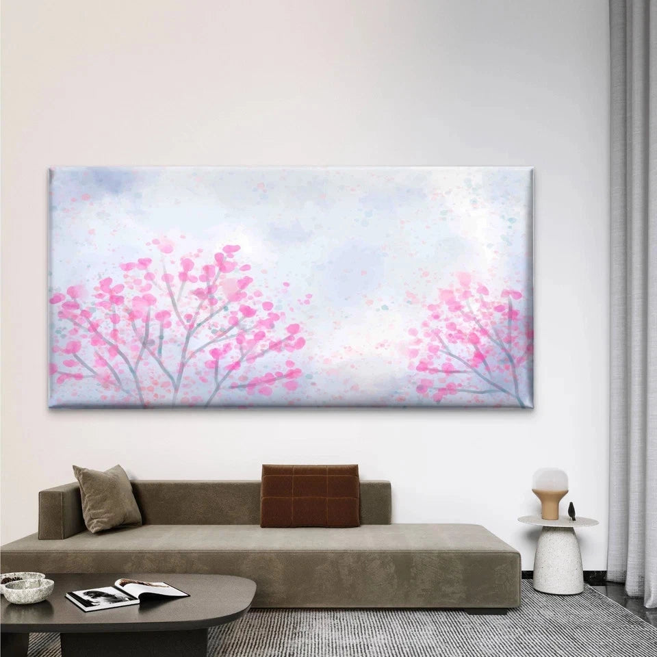 Watercolor Cherry Blossom Wall Art Canvas Office Home Room Framed 120x60cm