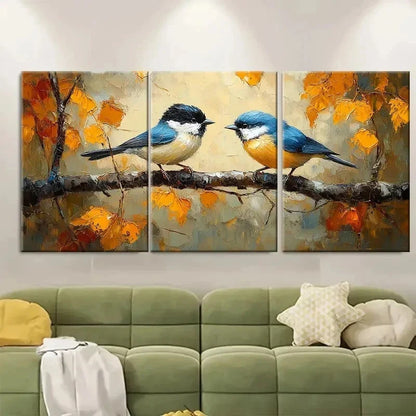 3pcs Realistic Birds EY   Wall Art Set Canvas Framed 50x70cm - High Quality Print 100% Australian Made Wall Canvas Ready to Hang