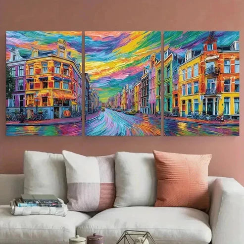 3pcs Abstract Street & Cityscape Design Perfect Wall Art Canvas Unframed – High Quality Print 100% Australian Made Wall Canvas - Bella Home Decor