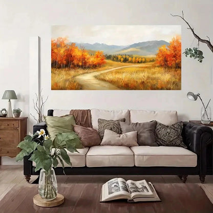 Autumn Landscape Pathway Wall Art Canvas Office Home Room Framed 120x60cm