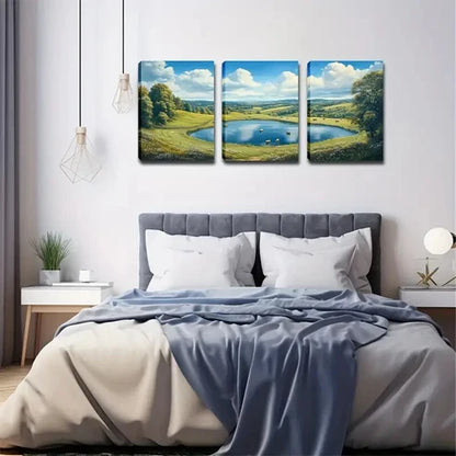 3pcs Sunny Weather Elegant Style Wall Art Set Canvas Unframed - High Quality Print 100% Australian Made Wall Canvas
