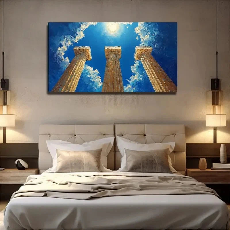 Large Roman Column Decor Wall Art Canvas Office Home Room Framed 120x60cm